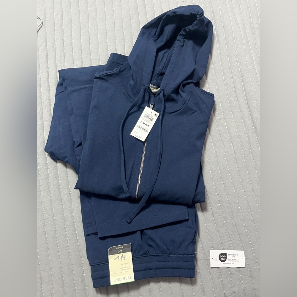 Style and Co matching set wide leg pant and full zip hoodie